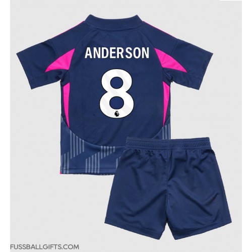 Nottingham Forest Elliot Anderson #8 Fußballbekleidung Auswärtstrikot Kinder 2024-25 Kurzarm (+ kurze hosen)